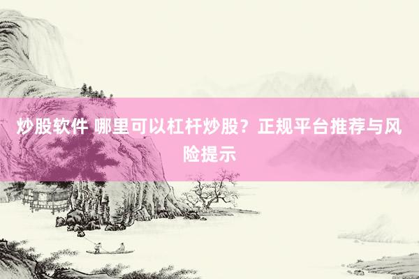 炒股软件 哪里可以杠杆炒股？正规平台推荐与风险提示