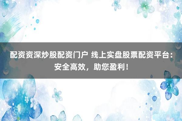 配资资深炒股配资门户 线上实盘股票配资平台：安全高效，助您盈利！
