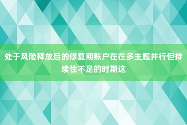 处于风险释放后的修复期账户在在多主题并行但持续性不足的时期这