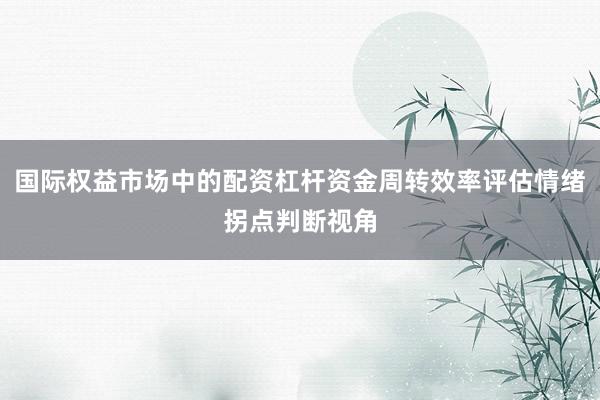 国际权益市场中的配资杠杆资金周转效率评估情绪拐点判断视角