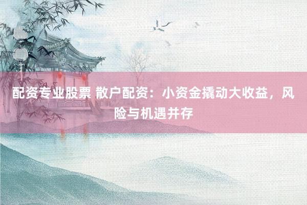 配资专业股票 散户配资：小资金撬动大收益，风险与机遇并存