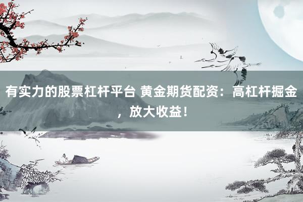 有实力的股票杠杆平台 黄金期货配资：高杠杆掘金，放大收益！